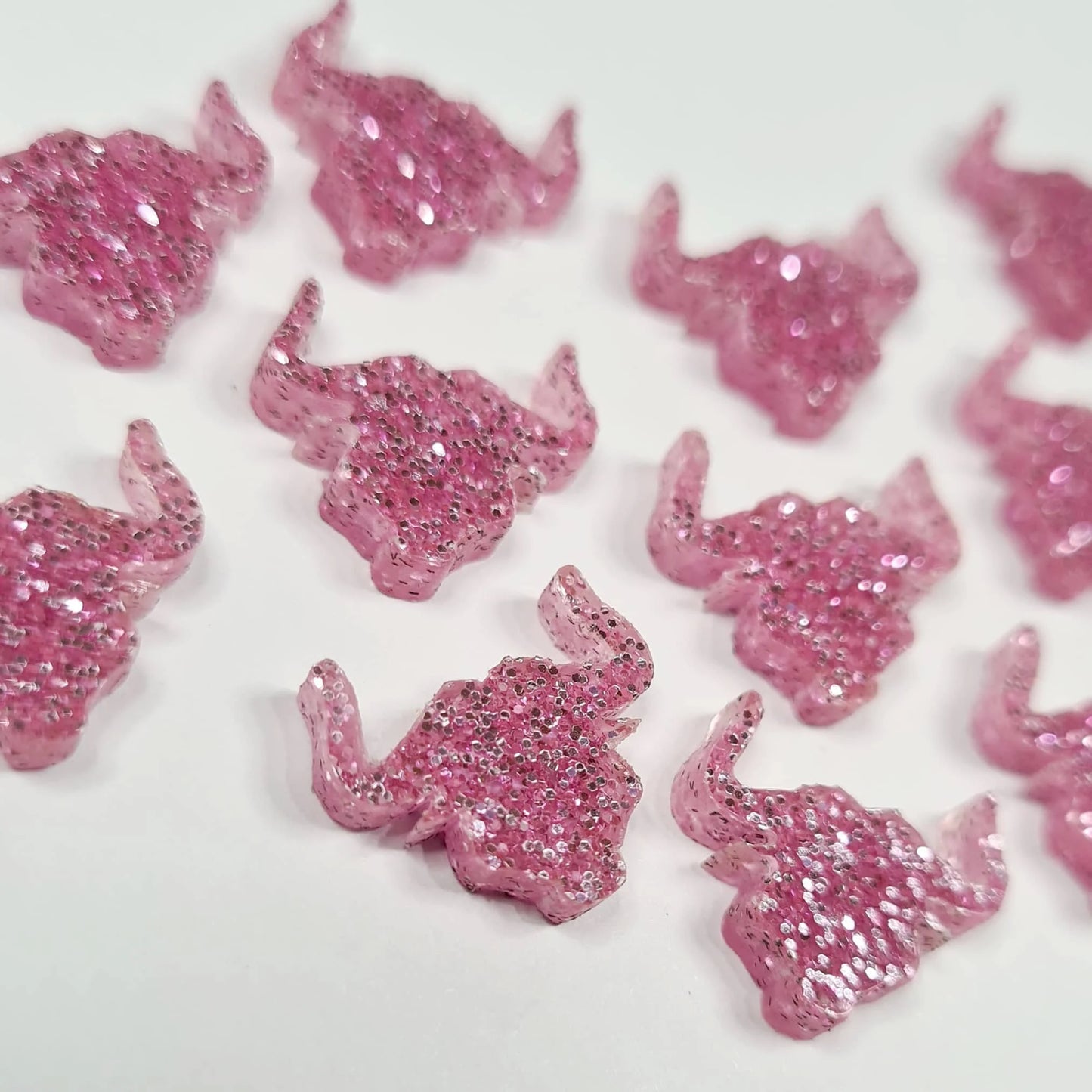 15mm PINK GLITTER Acrylic LONGHORNS