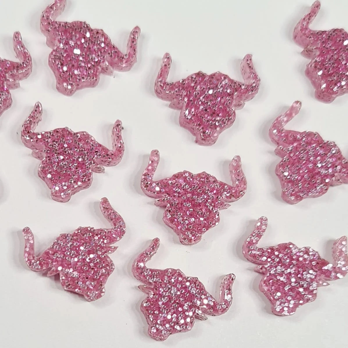 15mm PINK GLITTER Acrylic LONGHORNS