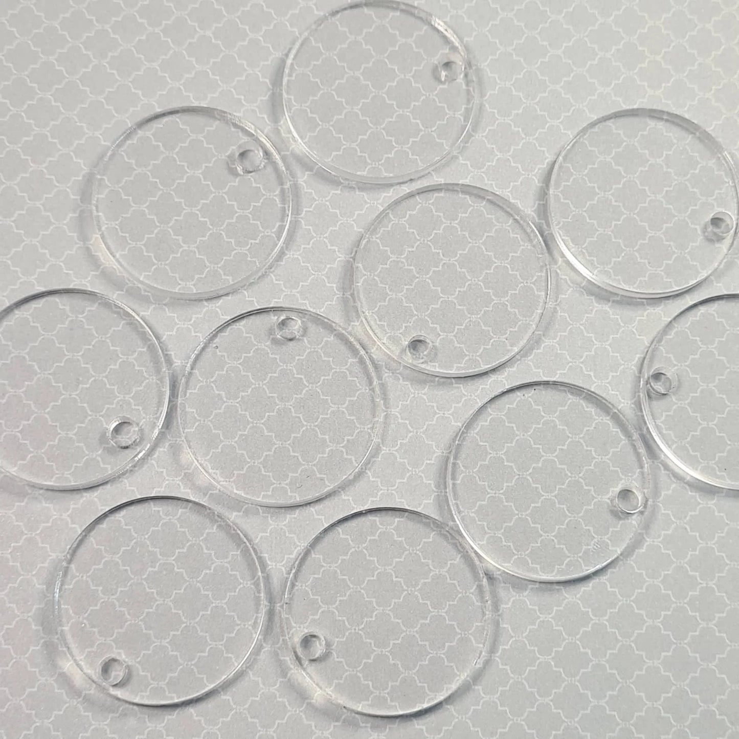 30mm CLEAR Acrylic KEYRING BLANKS