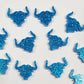 15mm SKY BLUE GLITTER Acrylic LONGHORNS