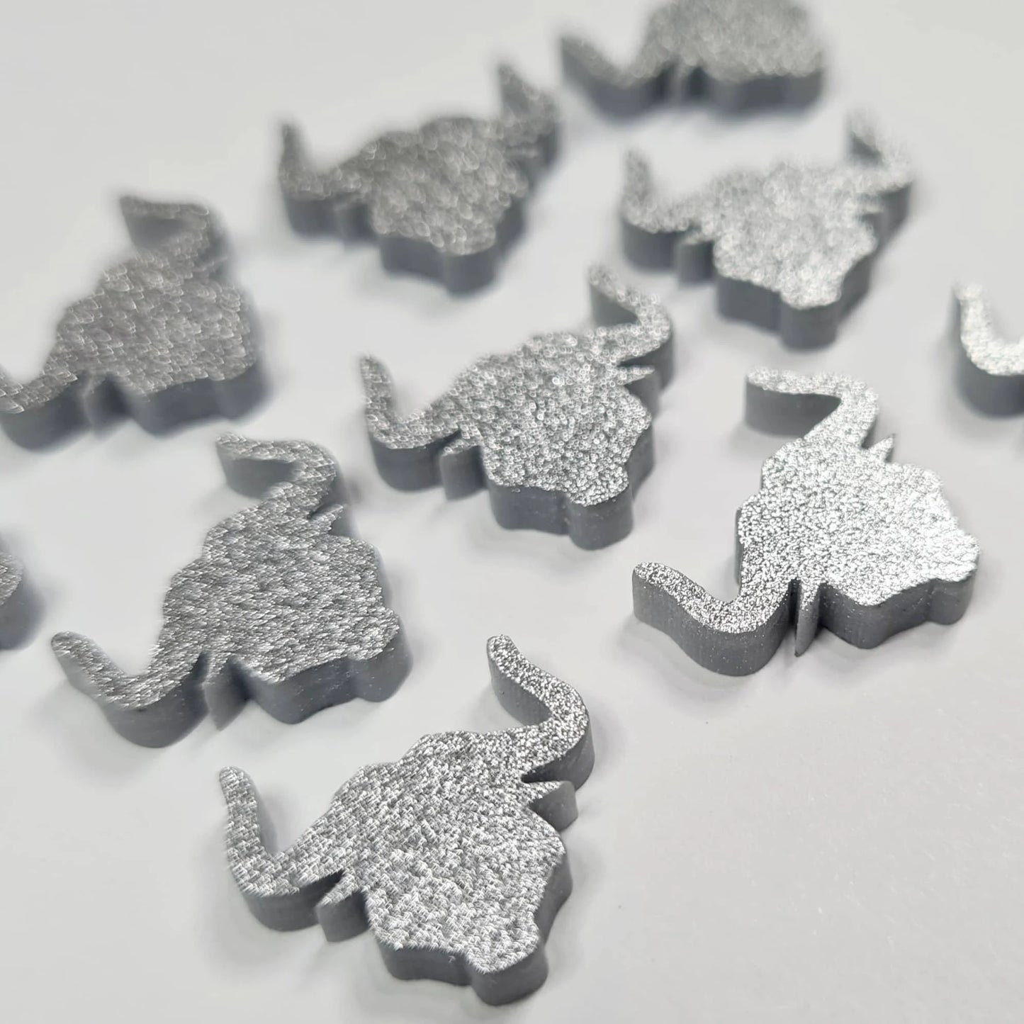 15mm GREY SILVER GLITTER Acrylic LONGHORNS