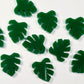 15mm DARK GREEN Acrylic MONSTERA LEAVES