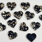 14mm BLACK & GOLD SHARD Acrylic HEARTS