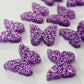 15mm PURPLE GLITTER Acrylic BUTTERFLIES