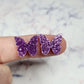 15mm PURPLE GLITTER Acrylic BUTTERFLIES