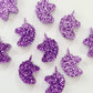 15mm PURPLE GLITTER Acrylic UNICORNS