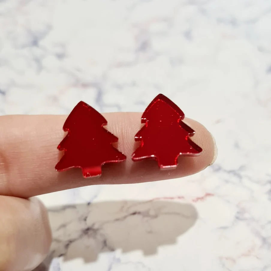 16mm RED MIRROR Acrylic CHRISTMAS TREES