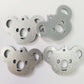 40mm GREY SILVER GLITTER Acrylic KOALAS