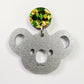 40mm GREY SILVER GLITTER Acrylic KOALAS