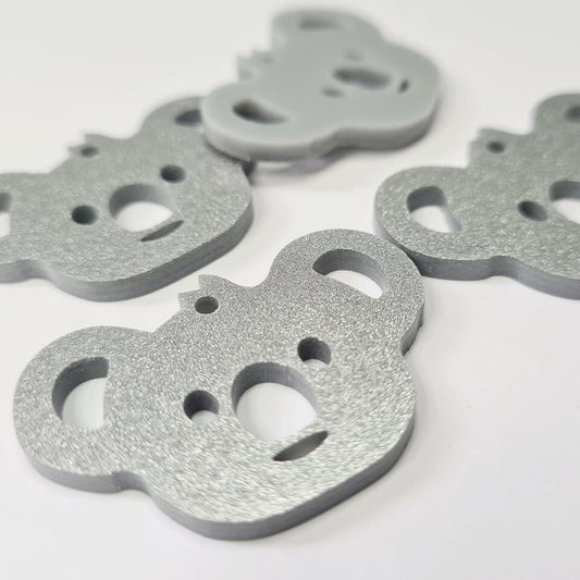 40mm GREY SILVER GLITTER Acrylic KOALAS