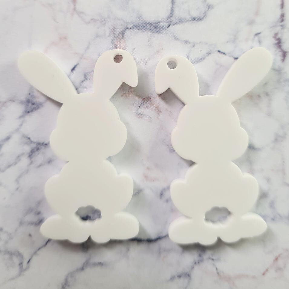 38mm WHITE Acrylic BUNNIES