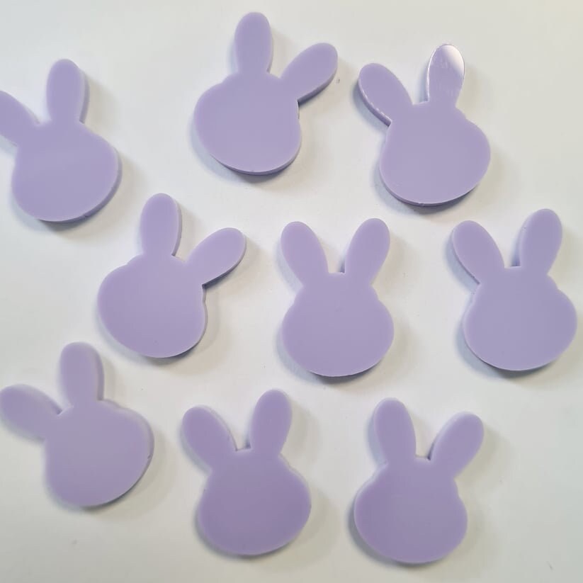 18mm PASTEL PURPLE Acrylic BUNNIES