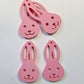 40mm PASTEL PINK Acrylic BUNNIES.