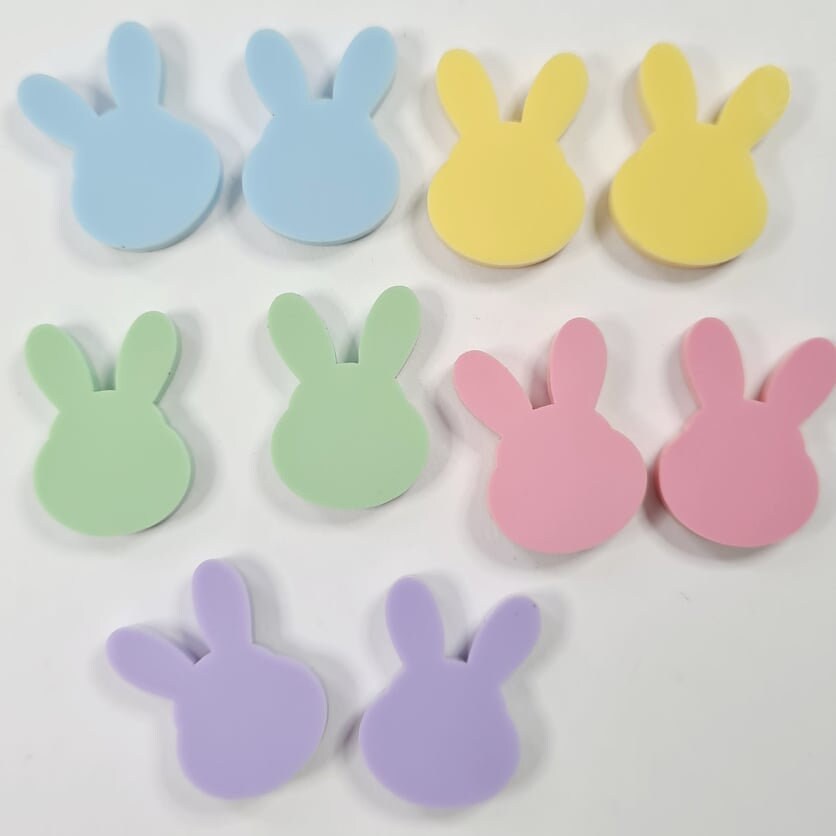 18mm PASTEL Acrylic BUNNIES MIXED PACK