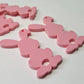 38mm PASTEL PINK Acrylic BUNNIES