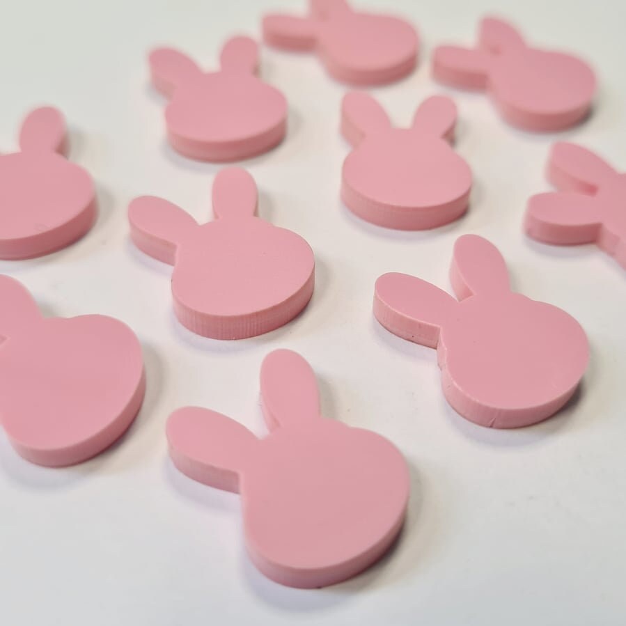 18mm PASTEL PINK Acrylic BUNNIES