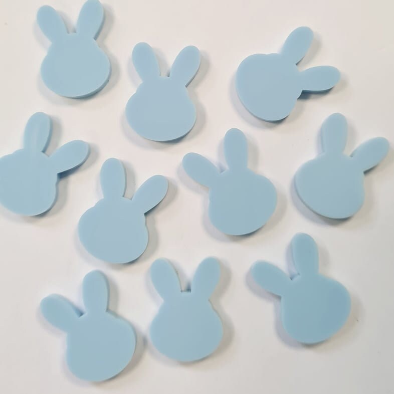 18mm PASTEL BLUE Acrylic BUNNIES