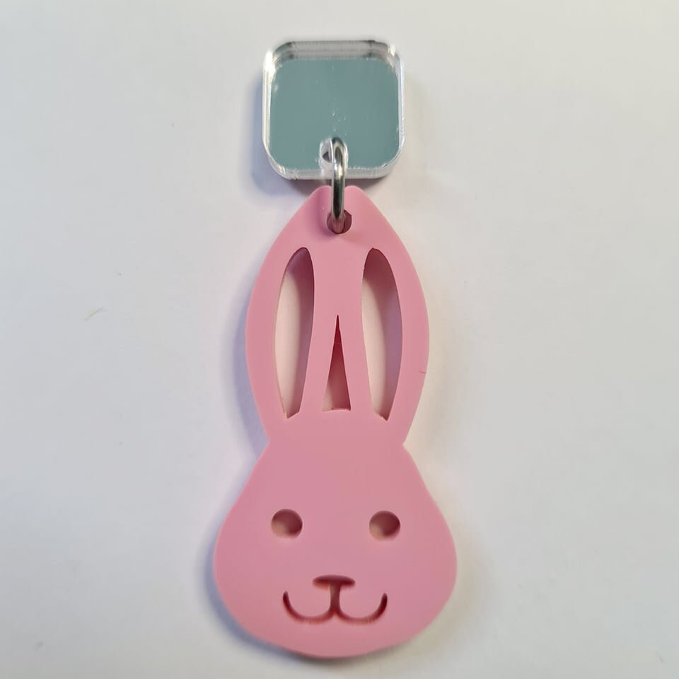 40mm PASTEL PINK Acrylic BUNNIES.