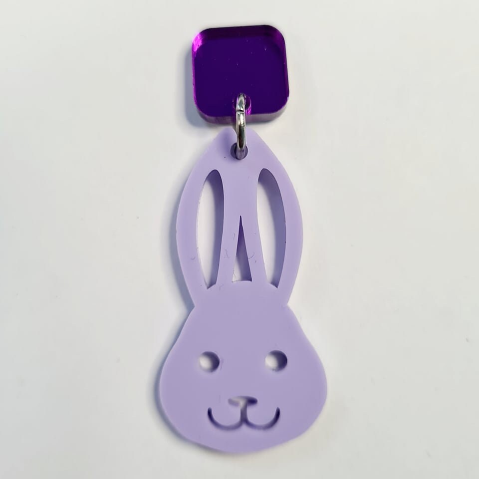 40mm PASTEL PURPLE Acrylic BUNNIES.