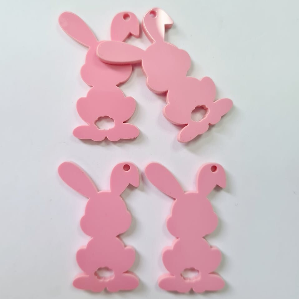 38mm PASTEL PINK Acrylic BUNNIES