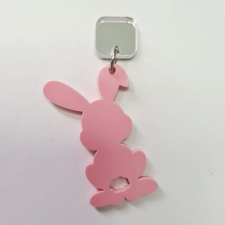 38mm PASTEL PINK Acrylic BUNNIES