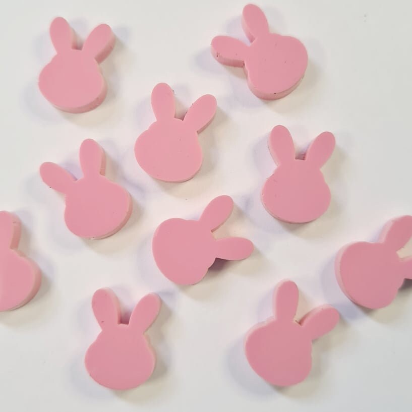 14mm PASTEL PINK Acrylic MINI BUNNIES