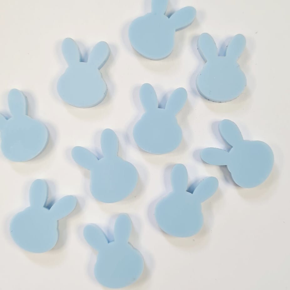 14mm PASTEL BLUE Acrylic MINI BUNNIES