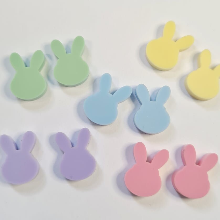 14mm PASTEL Acrylic MINI BUNNIES MIXED Pack