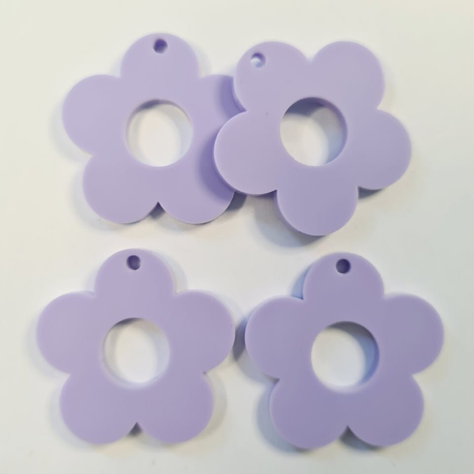 30mm PASTEL PURPLE Acrylic FLOWERS