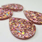 40mm HOLOGRAPHIC ROSE GOLD Glitter TEARDROPS