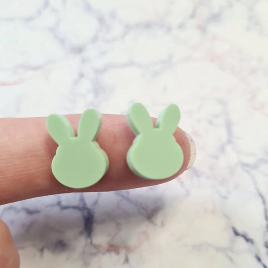 14mm PASTEL MINT Acrylic MINI BUNNIES