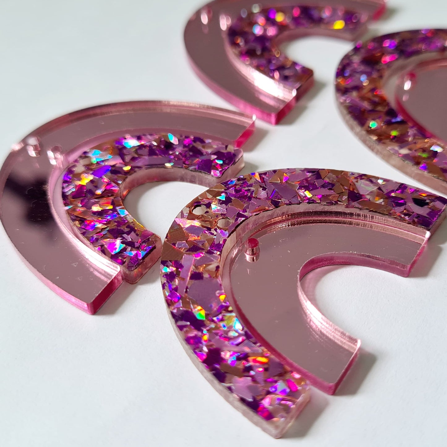 45mm PINK Mirror DOUBLE RAINBOWS