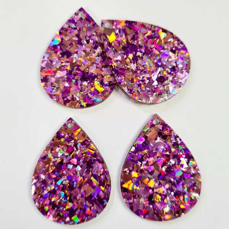 40mm UNICORN Glitter TEARDROPS