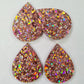 40mm HOLOGRAPHIC ROSE GOLD Glitter TEARDROPS