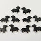 19mm BLACK GLITTER Acrylic DACHSHUNDS