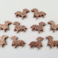 19mm COPPER GLITTER Acrylic DACHSHUNDS