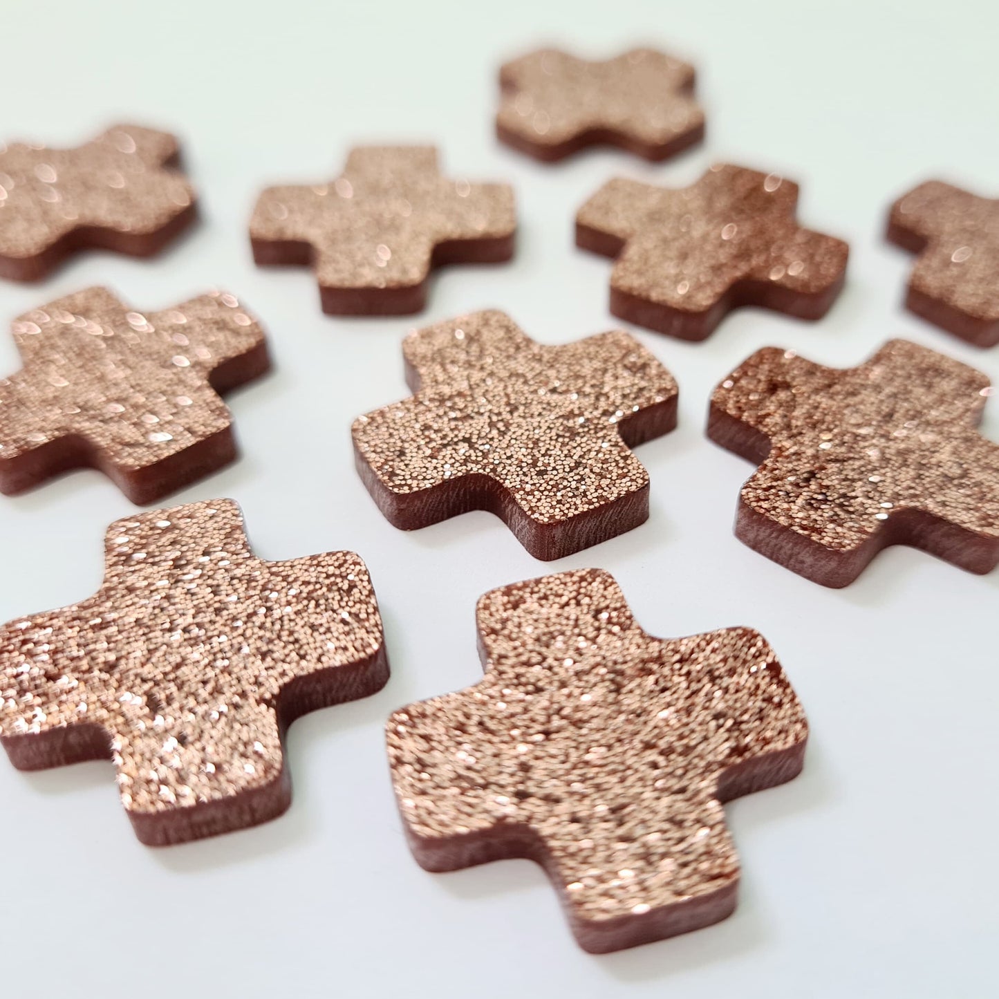 20mm COPPER GLITTER Acrylic CROSSES