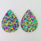 40mm PEACOCK Glitter Teardrops.