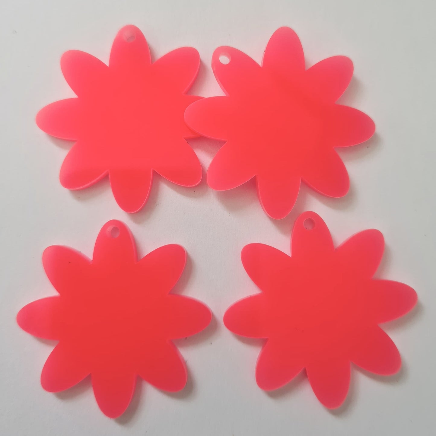 36mm NEON PINK Acrylic FLOWERS