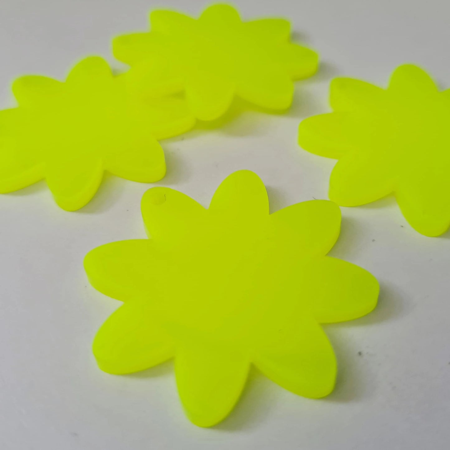 36mm NEON YELLOW Acrylic FLOWERS