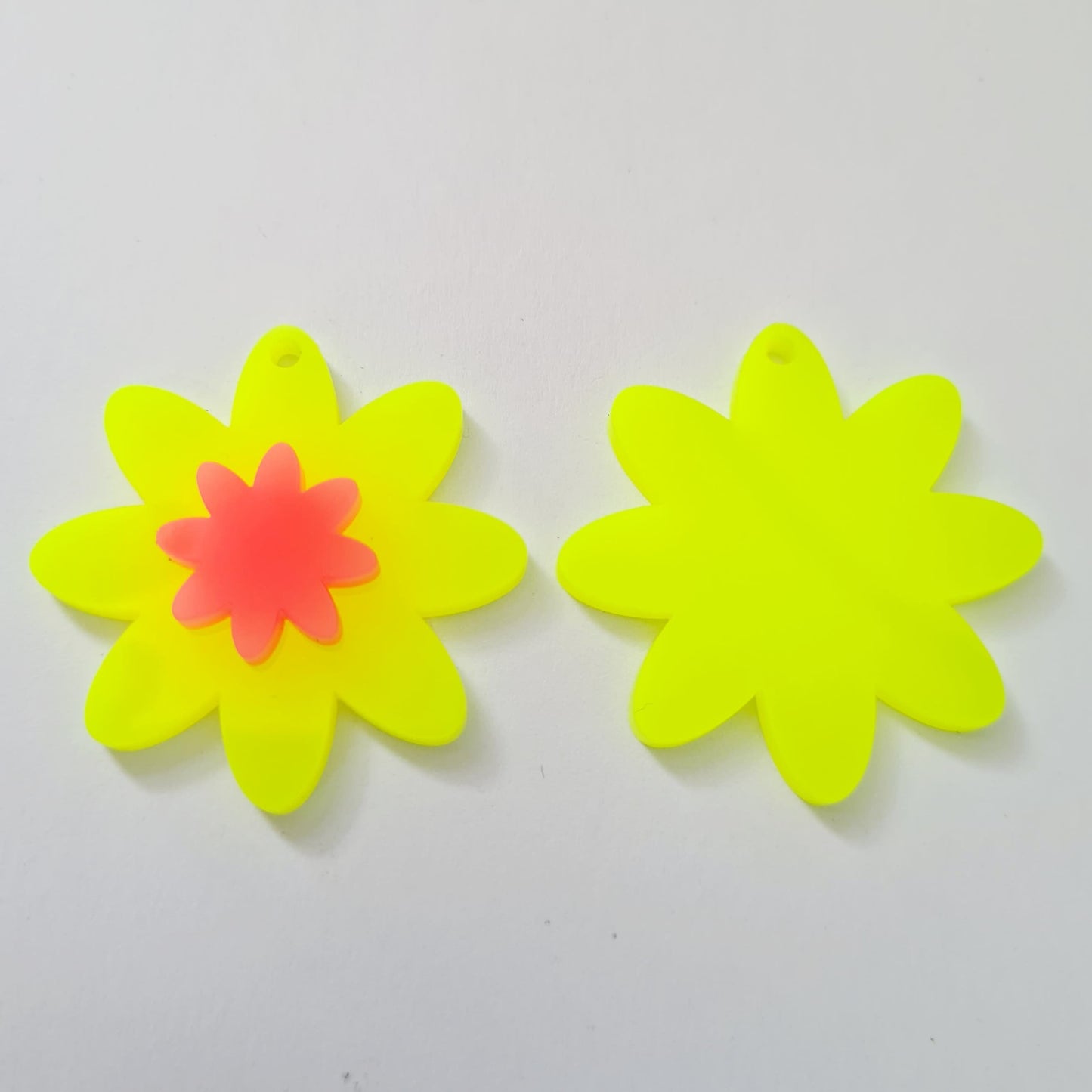 36mm NEON YELLOW Acrylic FLOWERS