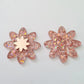 36mm HOLOGRAPHIC ROSE GOLD GLITTER Acrylic FLOWERS