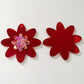 36mm RED MIRROR Acrylic FLOWERS