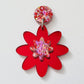 36mm RED MIRROR Acrylic FLOWERS