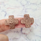 20mm COPPER GLITTER Acrylic CROSSES