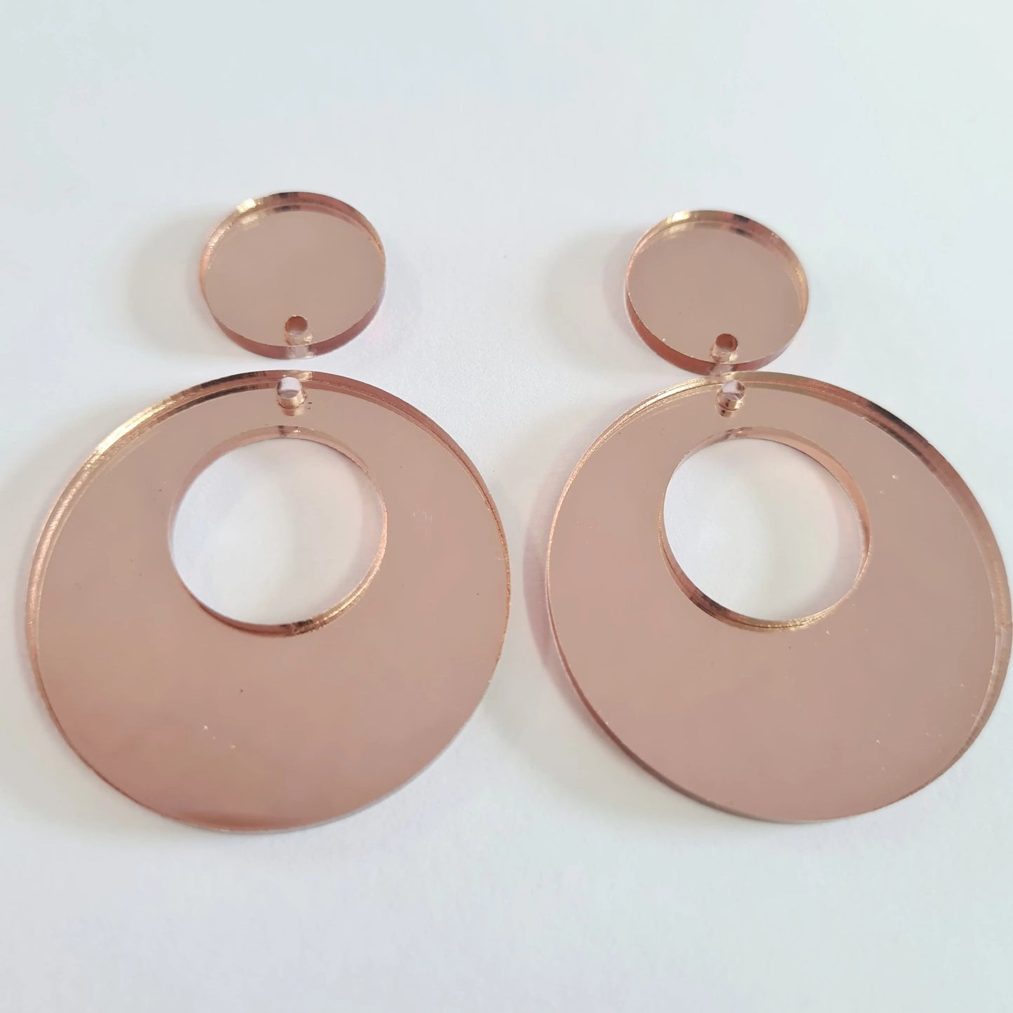 40mm ROSE GOLD MIRROR Acrylic HOOPS, with toppers