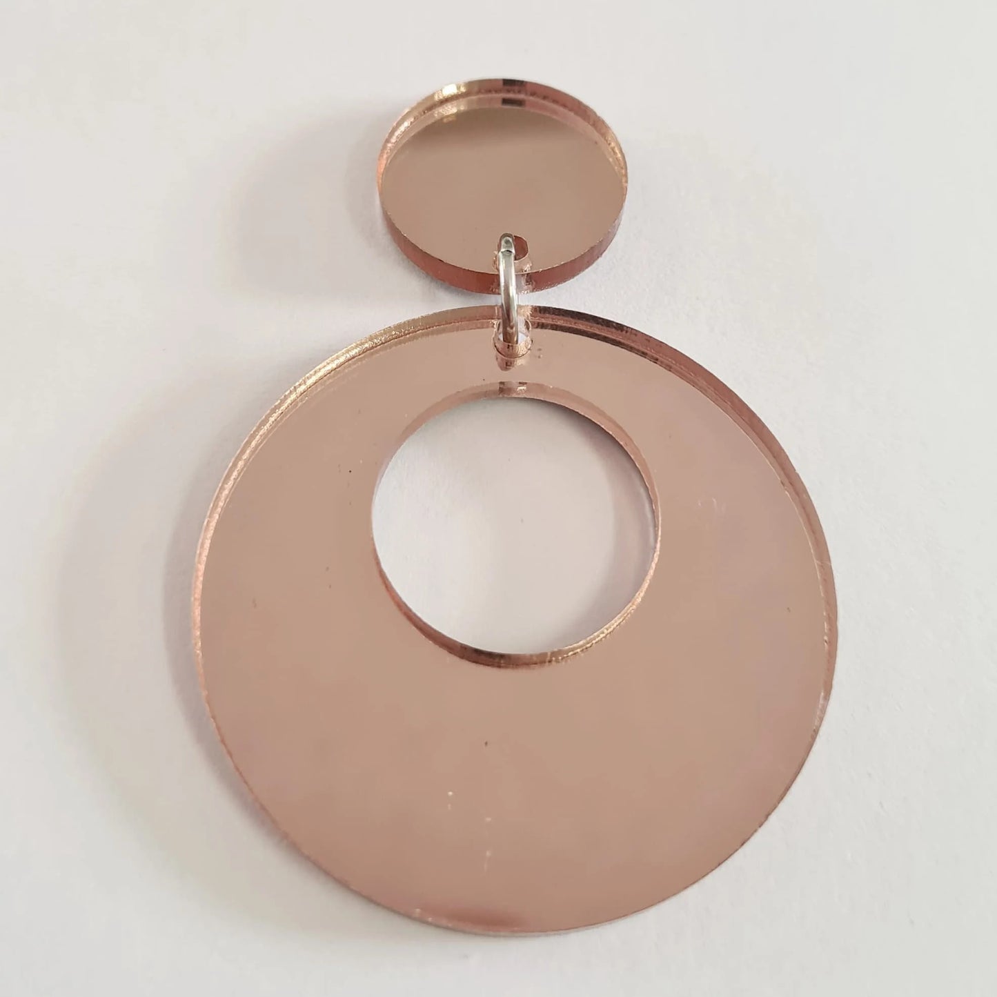 40mm ROSE GOLD MIRROR Acrylic HOOPS, with toppers