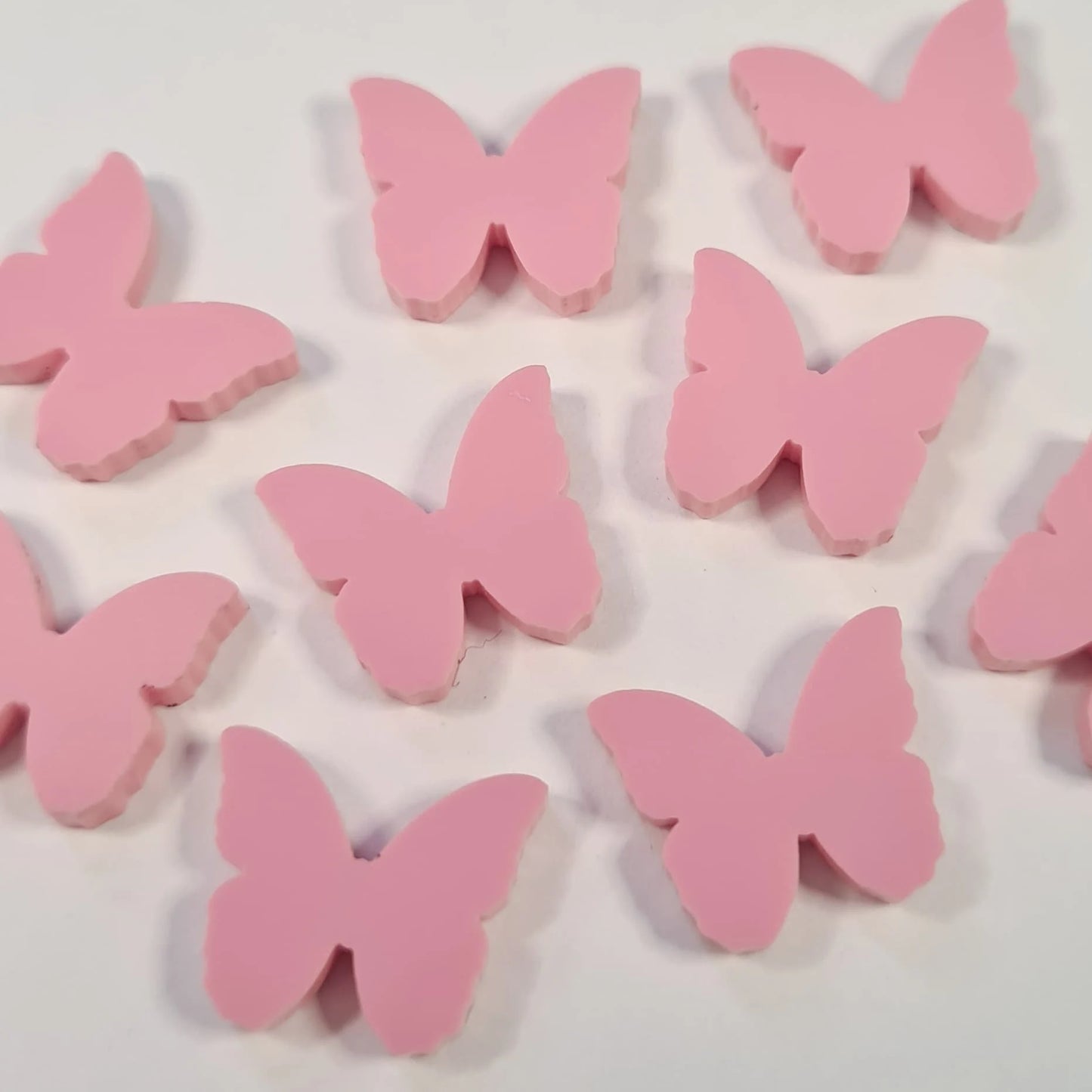 15mm PASTEL PINK Acrylic BUTTERFLIES