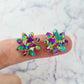 16mm PEACOCK Glitter FLOWERS