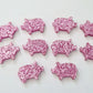 16mm PINK GLITTER Acrylic PIGS